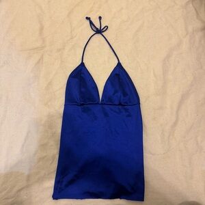 cobalt blue fashion nova halter top
